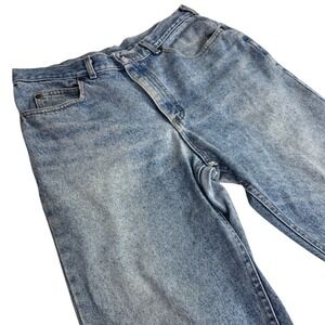 Vintage Lee Acid Wash Denim Jeans Size Tag 36x32 Actual 34x31 Straight Retro A1